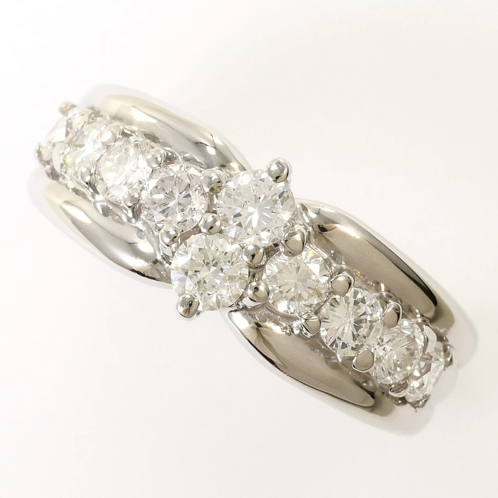 PT900 Platinum Ring with 1.10ct Diamond, Total Weight 9.7g, Jewelry